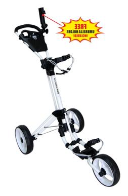 Qwik-Fold 3 Wheel Push Pull Golf CART - Foot Brake - ONE Sec