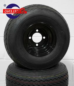 GOLF CART 8" BLACK STEEL WHEELS and 18"x8.5"-8" TURF/STREET 