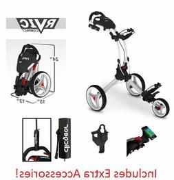 EXTRAS! Rovic RV1S SWIVEL Clicgear Compact Golf Push Cart Ar